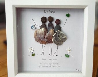 Best friends pebble art
