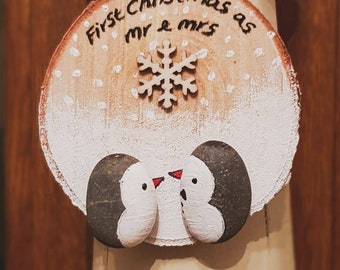 First Christmas as Mr and Mrs Christmas tree decoration