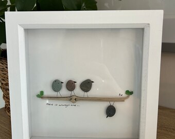 Pebble bird art - ‘there’s always one’