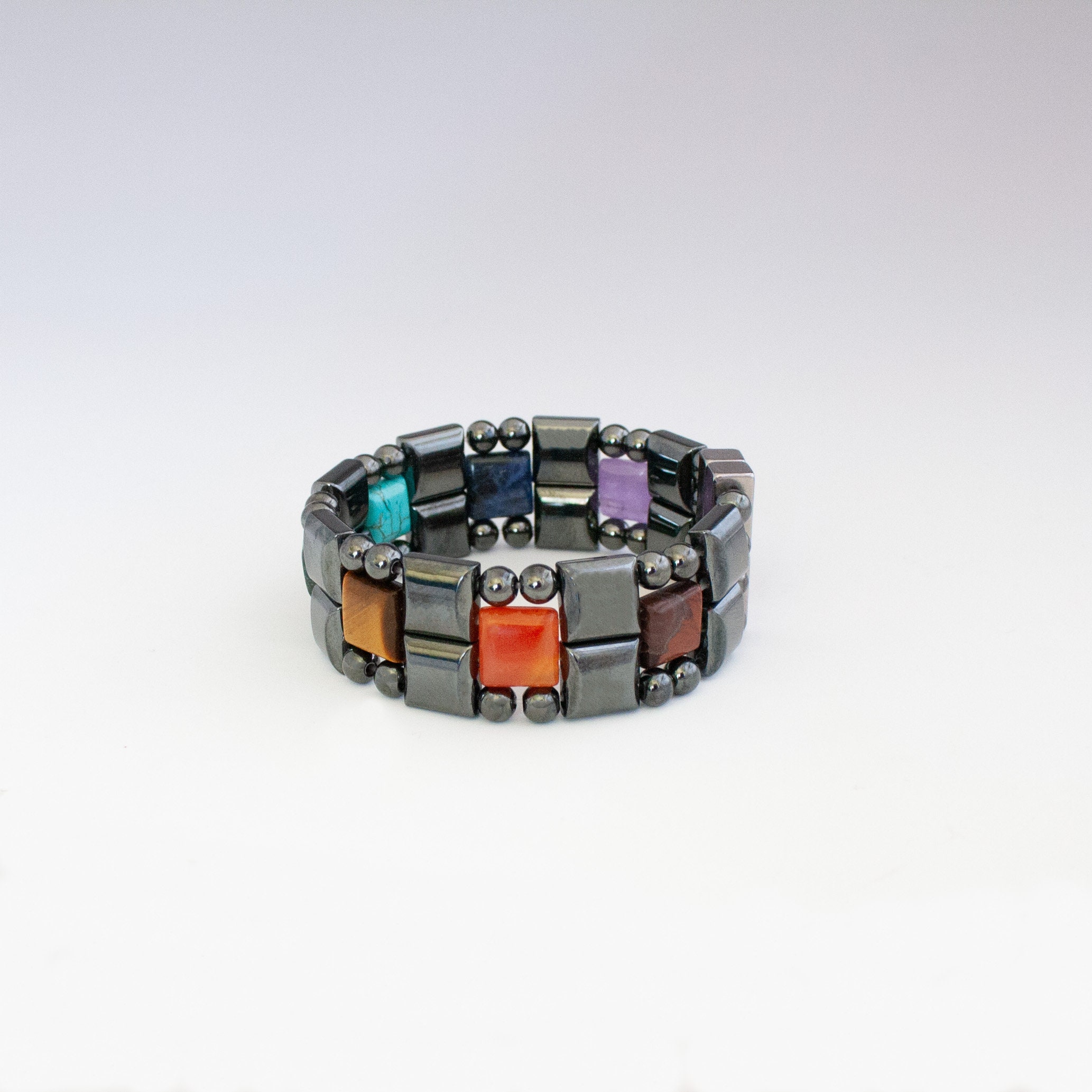 7 Chakra Bracelet, Wide Healing Bracelet