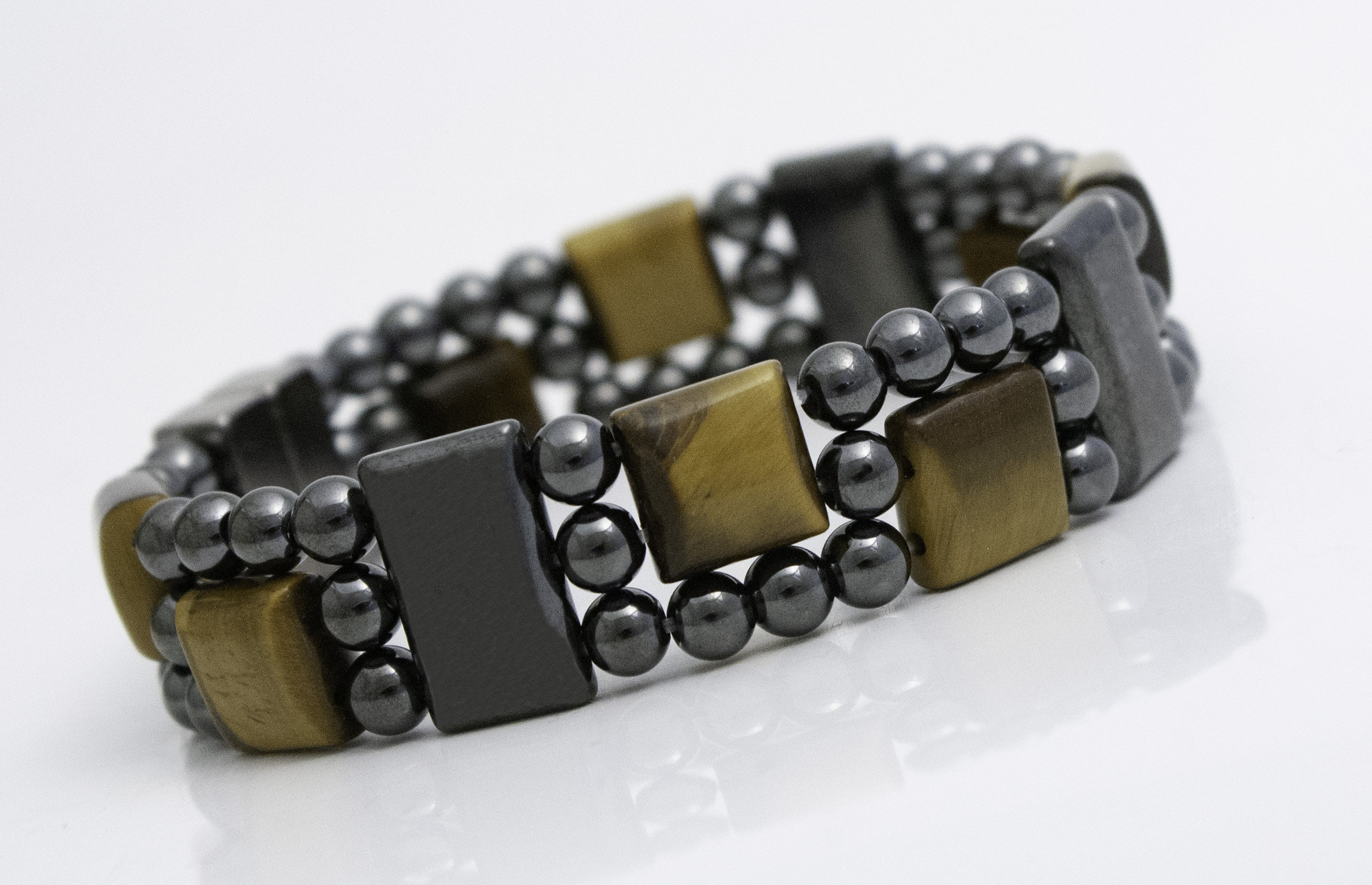 Healing Bracelet, Hematite and Gold Tiger Eye Bracelet