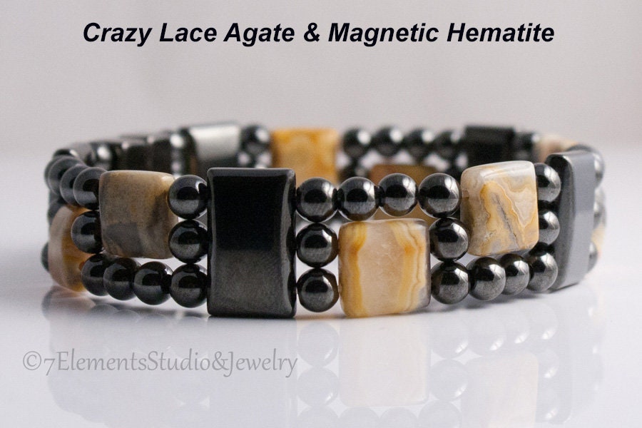 Hematite agate bracelet shop