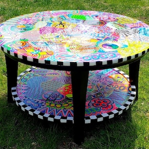 Funky round cheap coffee table