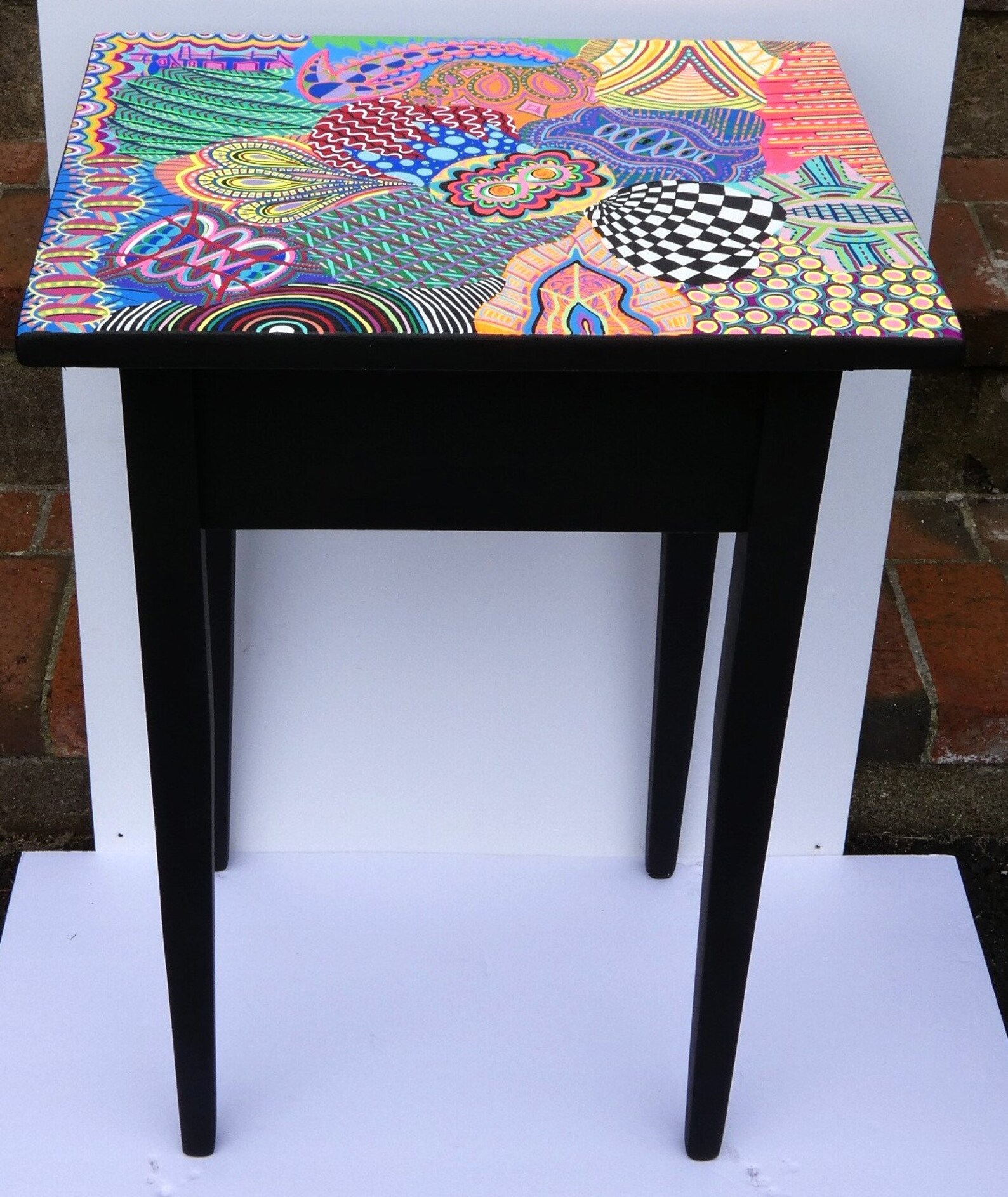 Hand Painted Table Funky & Colorfully Painted table One of a Etsy