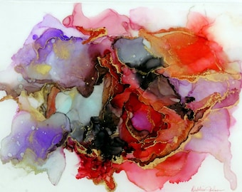 Alcohol Ink with Resin , Colorful Abstract