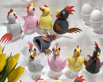 Eierwärmer Ostern Tischdekoration Hahn Huhn Küken Oster Frühstück Dekoration Geschenkidee Osterimpression Eier warm halten Familie  Frühling