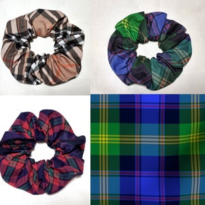 TARTAN tartan hair tie scrunchie ponytail holder ethnic clan plaid check tartan fabric from Great Britain British