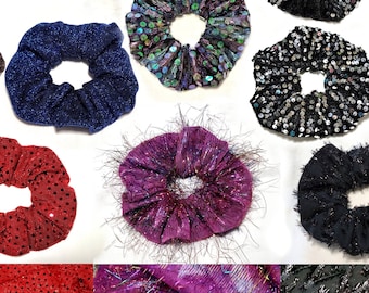 Sequins bling bling Hair Rubber Glamour New Year&#39;s Eve Event Singer Lace Sparkle Glitter Scrunchie Christmas Face Mask Gift Idea