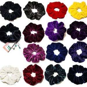 Terciopelo lazo para el cabello bolso scrunchie compartimento secreto trenza goma negro rojo amarillo azul oscuro verde evento accesorios para el cabello de invierno idea de regalo de moda para el cabello