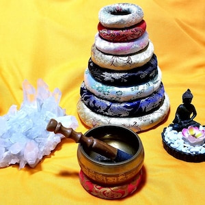 Meditation Klangschalenkissen Ring Kissen rund handgefertigt für Klangschale Yoga Chakra Balance Harmonie Spiritualität Entspannung