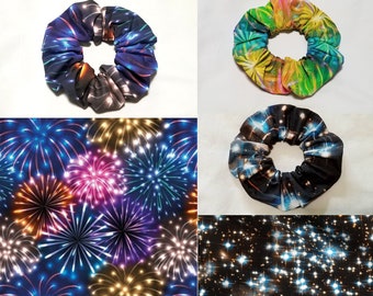 Sparkling Fireworks New Year&#39;s Eve New Year&#39;s Eve Hair Rubber Colorful Scrunchie Colorful Winter Magic Braided Rubber Light Image Face Mask Sparkler