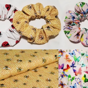 Hair Gum Bees Ladybug Lucky Charm Butterflies Dragonfly Scrunchie Hairband Cotton Mask Face Mask Designer Fabric Insects