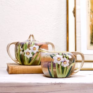 Vintage Cream and Sugar Set, Nippon, Hand Painted