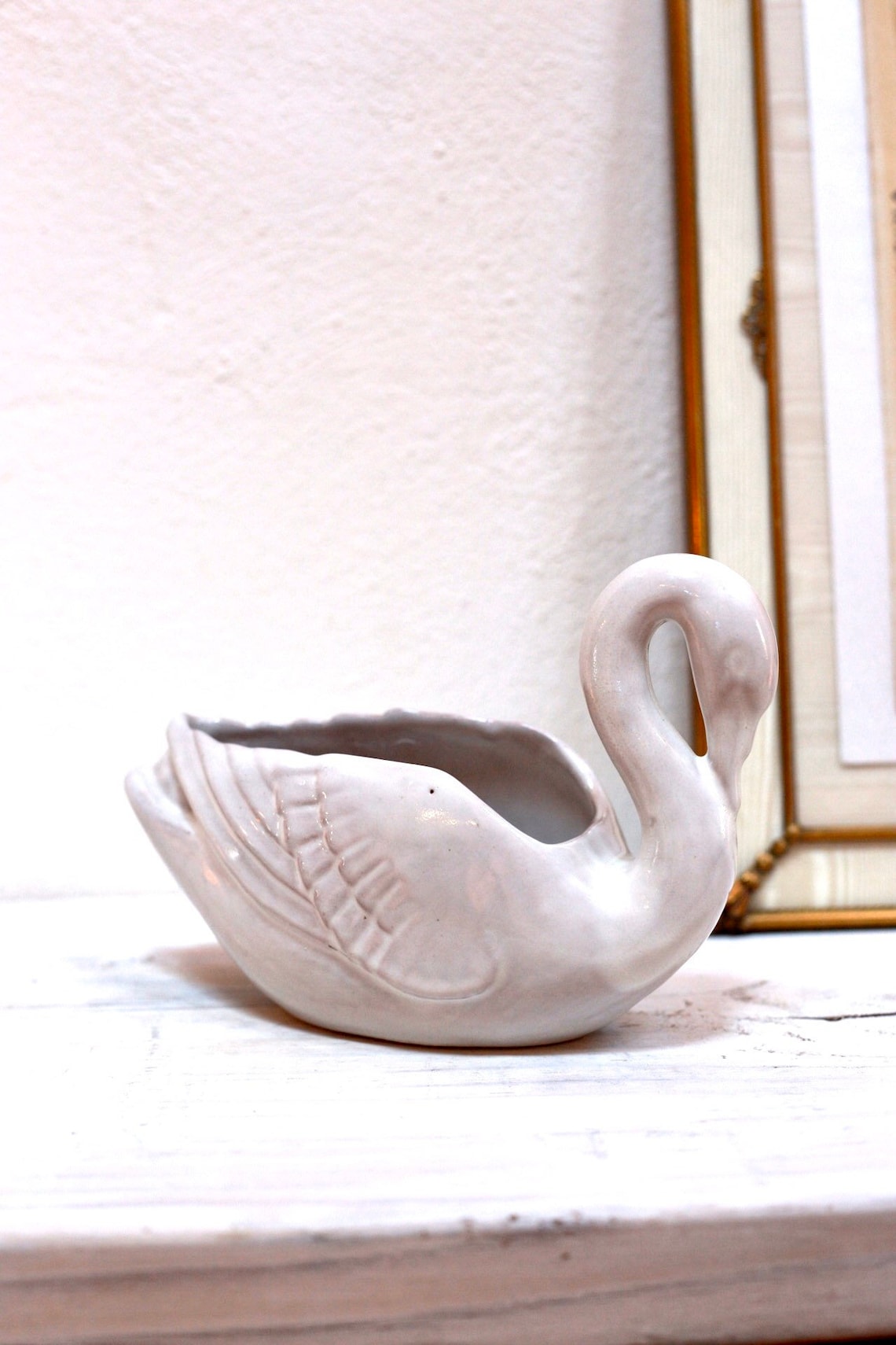 Vintage Swan Planter Indoor Planter Glazed Terracotta Etsy