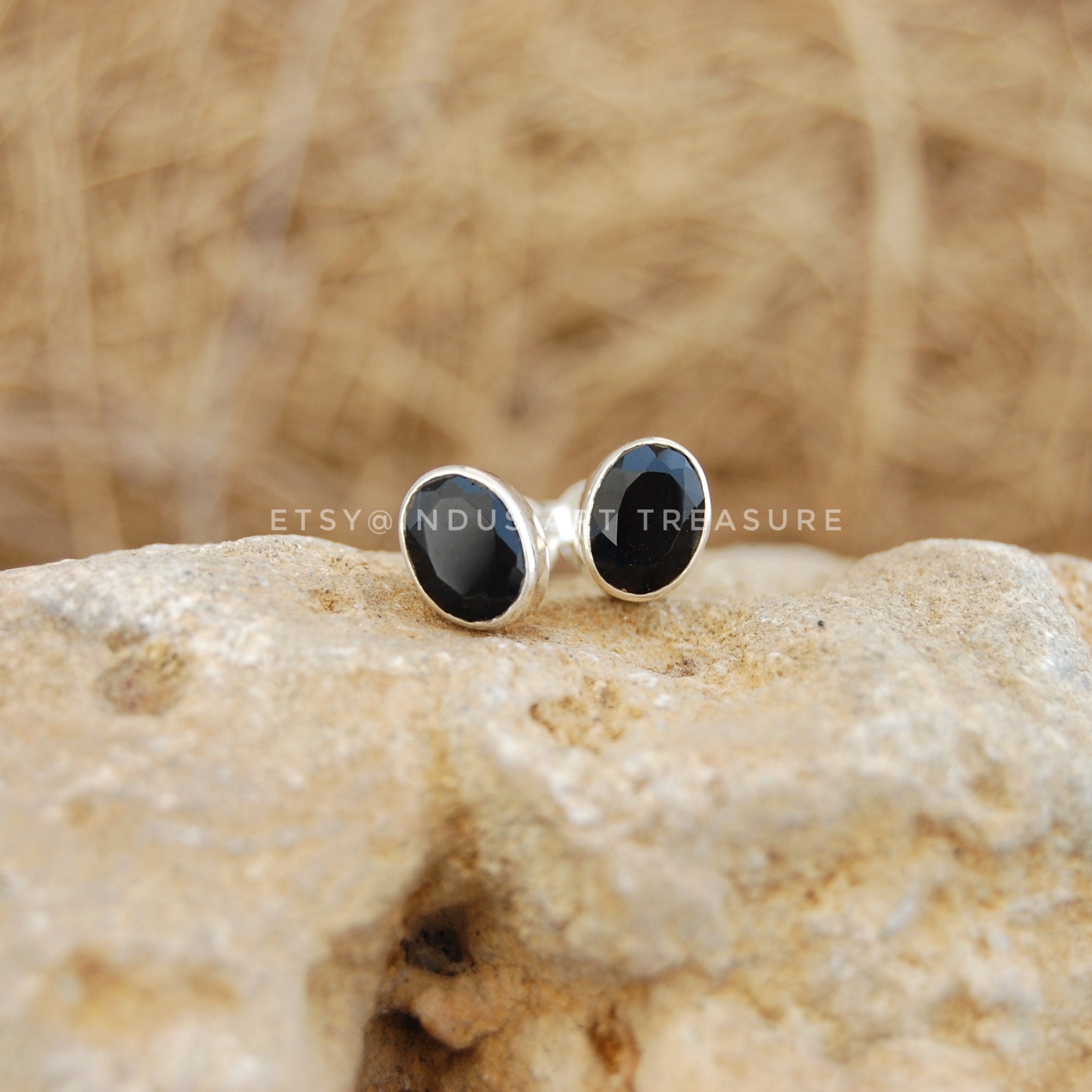 Details about   Black Onyx Gemstone 925 Sterling Silver Ball Design Stud Earrings Jewelry 