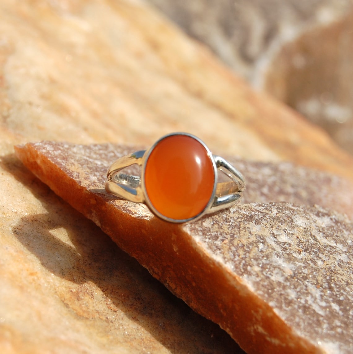 Orange Carnelian Ring Carnelian Ring Natural Carnelian Ring Etsy
