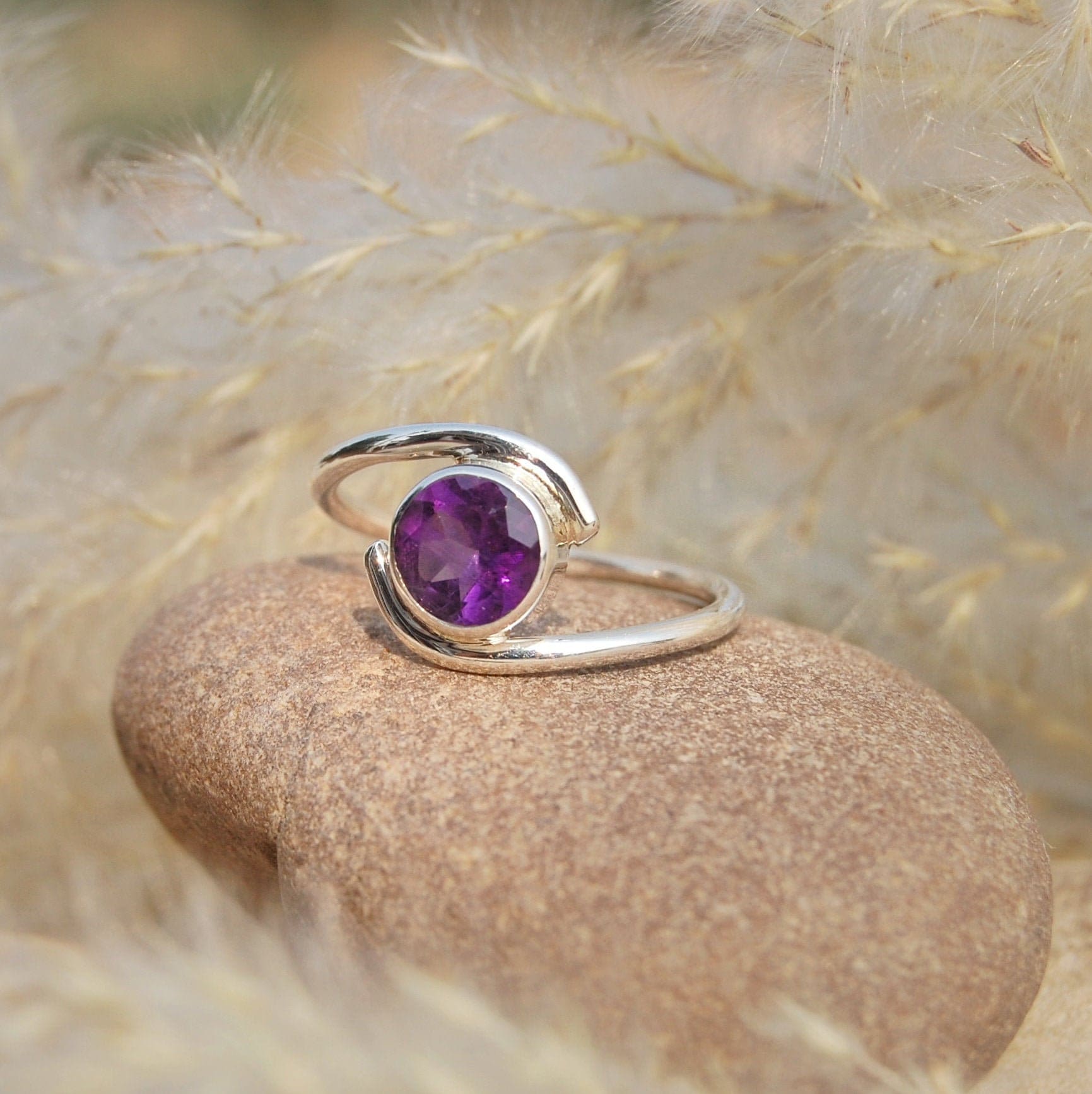 Amethyst Silver Ring 925 Sterling Silver Ring Daily Wear - Etsy UK