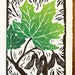 Green Maple Leaf Block Print - Linocut Art - Fall Leaves - Etsy