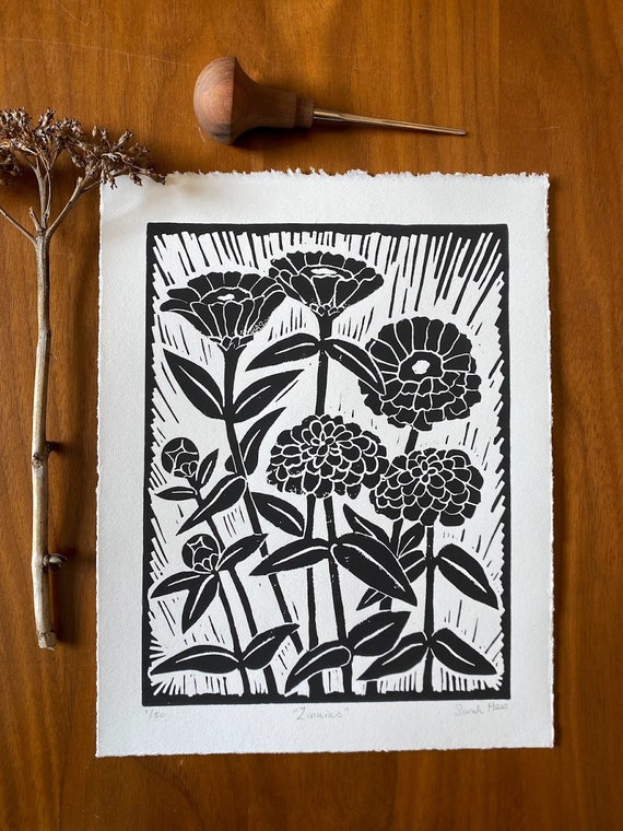 StrawberryMilkweed Hand Printed House on White T-Shirt -- Handmade Linocut Block Print on Cotton Tee