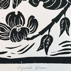 Large Linocut Print Dogwood Bloom Block Print Botanical - Etsy