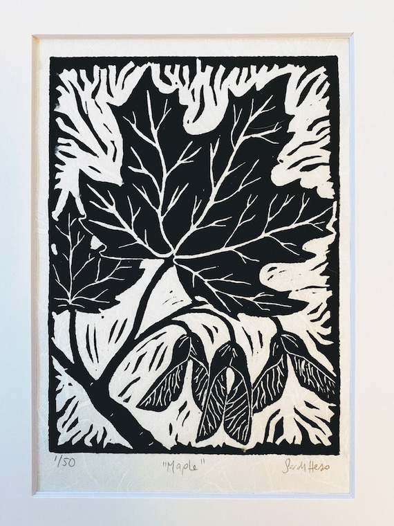 Numbered black & white print of a leaf Numbered black & white print of a leaf