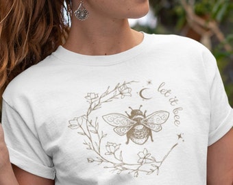 Let It Bee Shirt Mystical Bee Shirt Bee Botanical Shirt Celestial Bee Tee Mystical Moon Bee Shirt Lunar Bee Shirt Cottagecore Bee T-Shirt