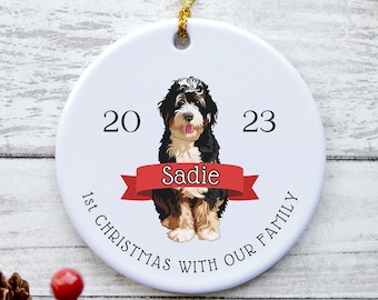 Bernedoodle Ornament Bernedoodle Gifts Dogs First Christmas Ornament Custom New Dog Ornament Rescue Dog Ornament Bernedoodle Mom
