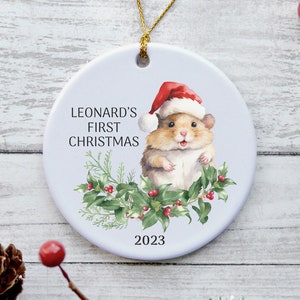 Hamster Ornament Custom Hamster Ornament First Christmas Ornament New Hamster Gift for Kids Personalized Hamster Ornament Hamster Mom Gift