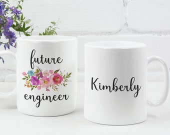 Personalized Future Engineer Gift for Engineer Major Engineering Student Coffee Mug New Engineer Gift for Her