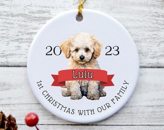 Maltipoo Christmas Ornament Maltipoo Gifts Dogs First Christmas Ornament Custom New Dog Ornament Rescue Dog Ornament Maltipoo Lovers Gift