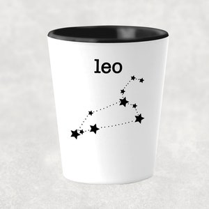 Leo Shot Glass, Leo Birthday Gifts, Leo Constellation, Leo Zodiac Gift, Fun Shot Glasses