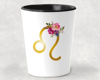 Leo Zodiac Gift Best Friend Leo Gift Leo Shot Glass Gift for Leo Woman Leo Birthday Gift for Leo Zodiac Sign
