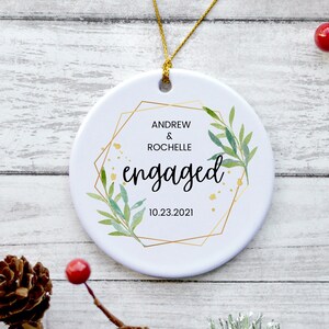 Just Engaged Gifts Engaged Ornament Personalized Gift for Couple  First Christmas Engaged Newly Engaged Couple Gift Engagement Ornament