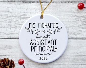 Personalized Assistant Principal Ornament Assistant Principal Gift Assistant Principal Thank You Gift 2022 Ornament