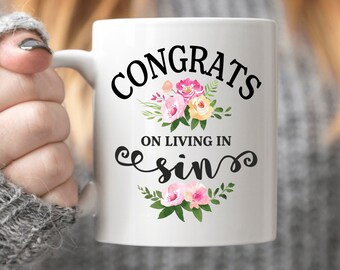 Couples First Home Moving in Together Gift Congrats on Living in Sin