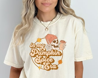 In My Pumpkin Spice Era Shirt Skull Shirt Fall Coffee Shirt Shirt Spooky Season Shirt Comfort Colors Tee