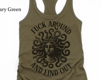 Medusa Tank Witchcore Medusa Shirt Witchy Tank Top F*ck Around and Find Out Feminist Shirt Female Gaze Activist Shirt Lightweight Tank Top