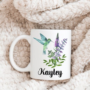 Hummingbird Mug Personalized Bird Mug Bird Watching Gift Humming Bird Coffee Mug for Bird Watcher