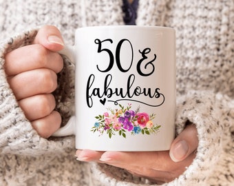 50th Birthday Gift for Women 50th Birthday Mugs 50th Birthday Gift for Mom Best Friend 50 and Fabulous Turning 50 Born in 1971