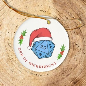 D20 Ornament DnD Christmas Ornament D20 Dice Ornament D and D Ornaments DnD Gifts Nerdy Gamer Gifts Tabletop Gaming Ornament DM Gift