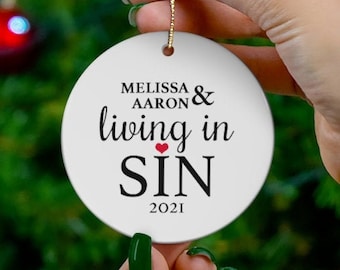 Moving In Together Ornament Living Together Gift Personalized Ornament for Couple Housewarming Present First Apartment Together Gift