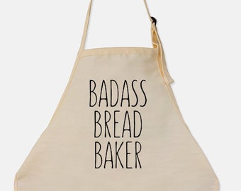 Badass Bread Baker Apron Gift for Baker Chef Apron Funny Aprons Baking Apron with Pockets Baker Aprons for Bread Baker