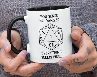DnD Mug DM Mug Funny Dungeons and Dragons Gift D20 Mug DnD Dice Mug Dungeon Master Gift DnD DM Gift