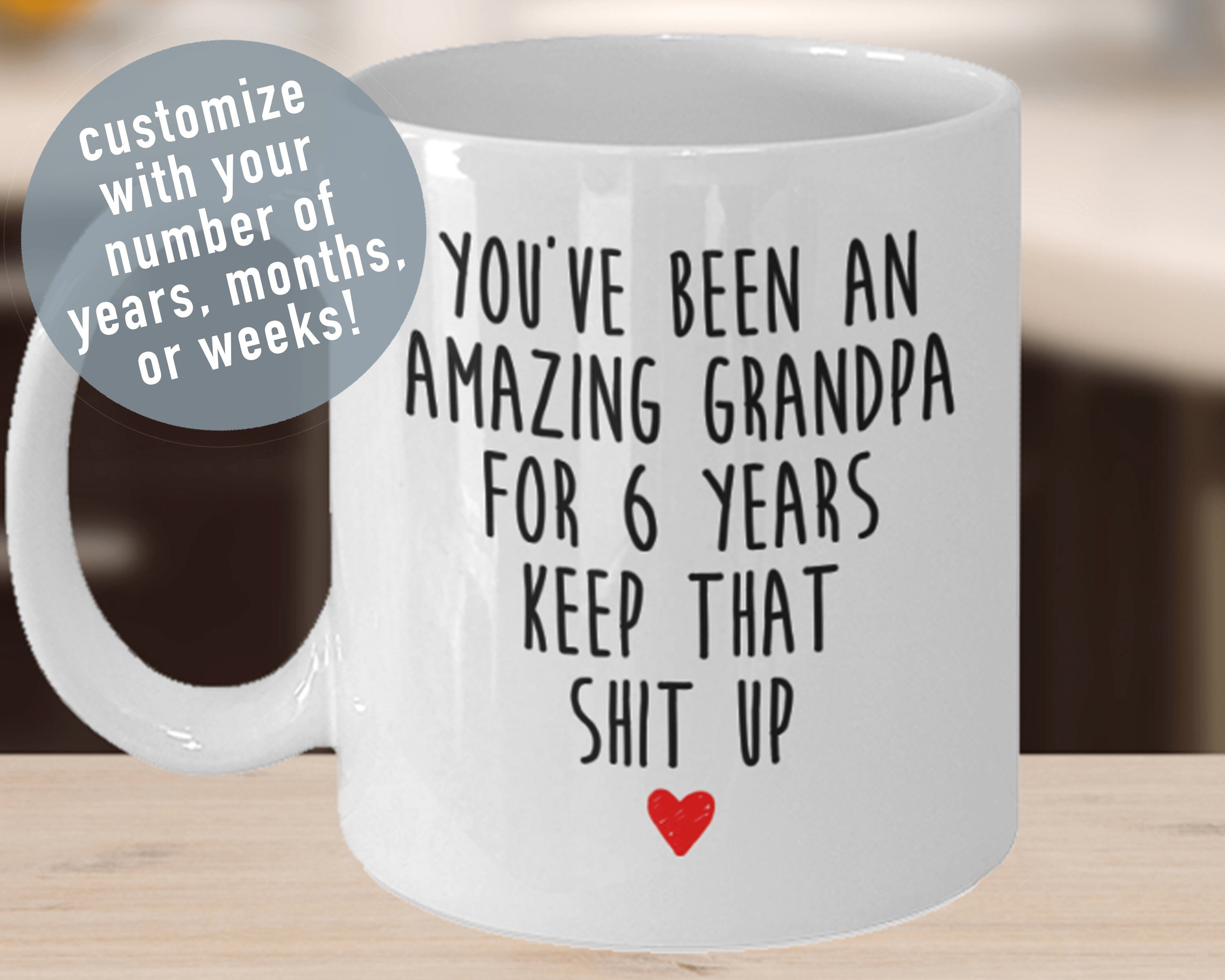 Dad To Grandpa Est 2024 Mug, Personalized Grandfather Mug, Baby