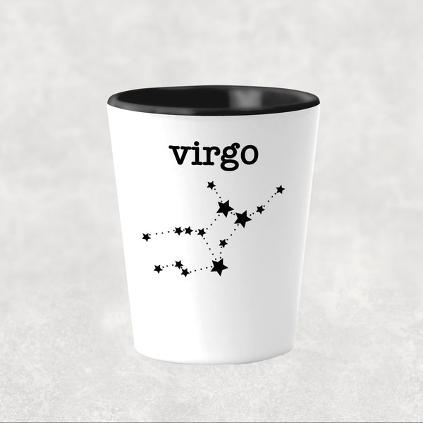 Virgo Shot Glass, Zodiac Gift Virgo, Virgo Constellation, Zodiac Shot Glasses, Astrology Gifts, Virgo Birthday Gift