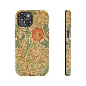 William Morris Phone Case Orange Floral Phone Case Art Phone Case Vintage Textile Phone Case Gift for Her iPhone Pro Max Tough MagSafe