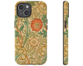 William Morris Phone Case Orange Floral Phone Case Art Phone Case Vintage Textile Phone Case Gift for Her iPhone Pro Max Tough MagSafe