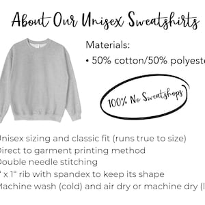 May include: A gray unisex sweatshirt made from 50% cotton and 50% polyester. The sweatshirt has a classic fit and is made with double needle stitching. The text "100% No Sweatshops" is visible on the image.