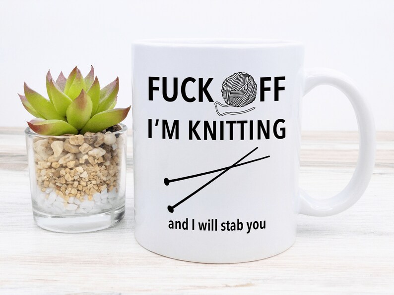 Gifts for Knitters Funny Knitter Gift Mug Knitting Gift Fuck Off I'm Knitting Coffee Mug Knitter Mug imagen 1