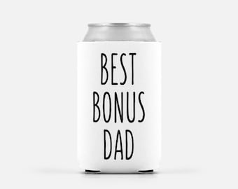Gift for Stepdad Bonus Dad Gift Best Bonus Dad Can Cooler Father's Day Gift for Stepfather Step Dad Birthday Present
